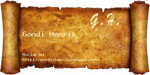 Gondi Henrik névjegykártya